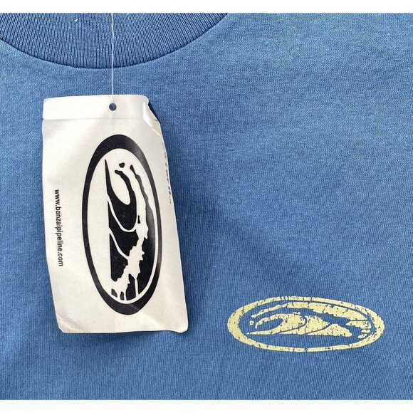 Pipeline Shirt Men Size Large USA Made BLUE Surf Wave Kona North Shore Graphic - Picture 10 of 10